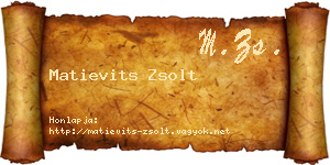 Matievits Zsolt névjegykártya